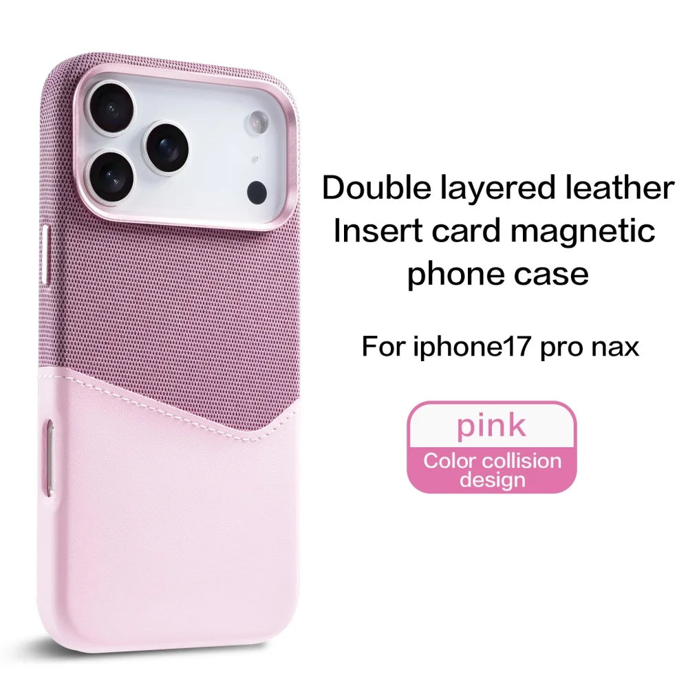 Premium Hybrid Leather Fabric Case for iPhone (Luxurious Texture & Slim Protection)