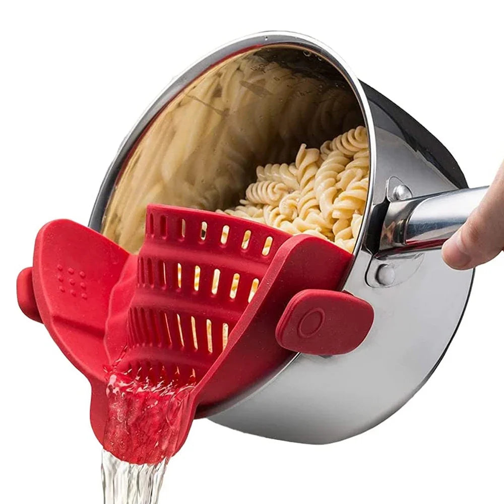 Universal Clip-On Silicone Strainer (Hands-Free Draining for Pots & Pans)