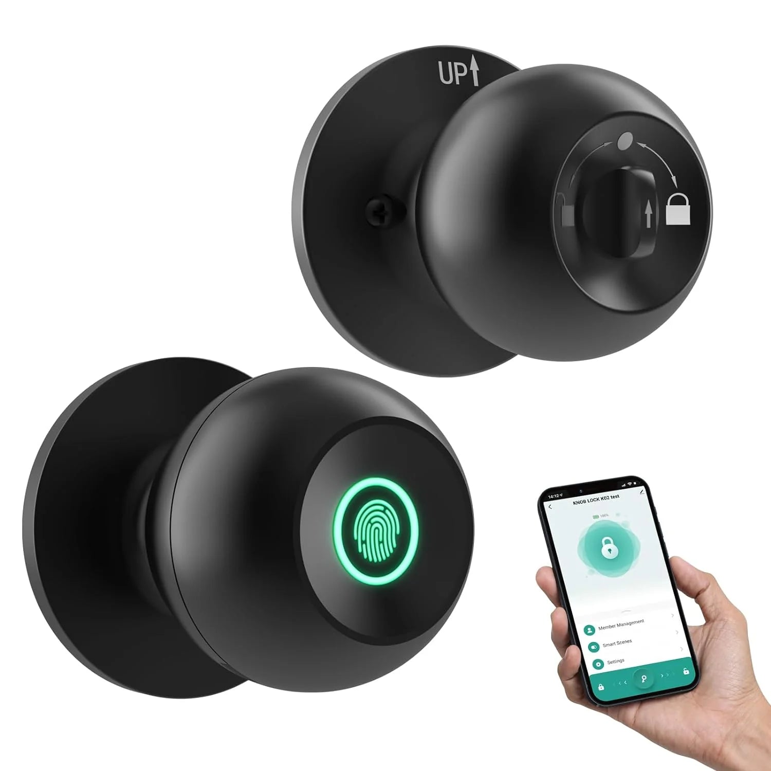 Keyless Smart Door Knob Lock (Biometric Fingerprint & App Control)