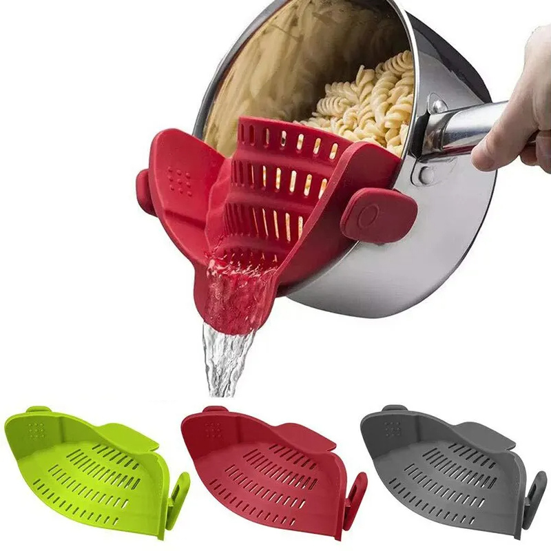 Universal Clip-On Silicone Strainer (Hands-Free Draining for Pots & Pans)
