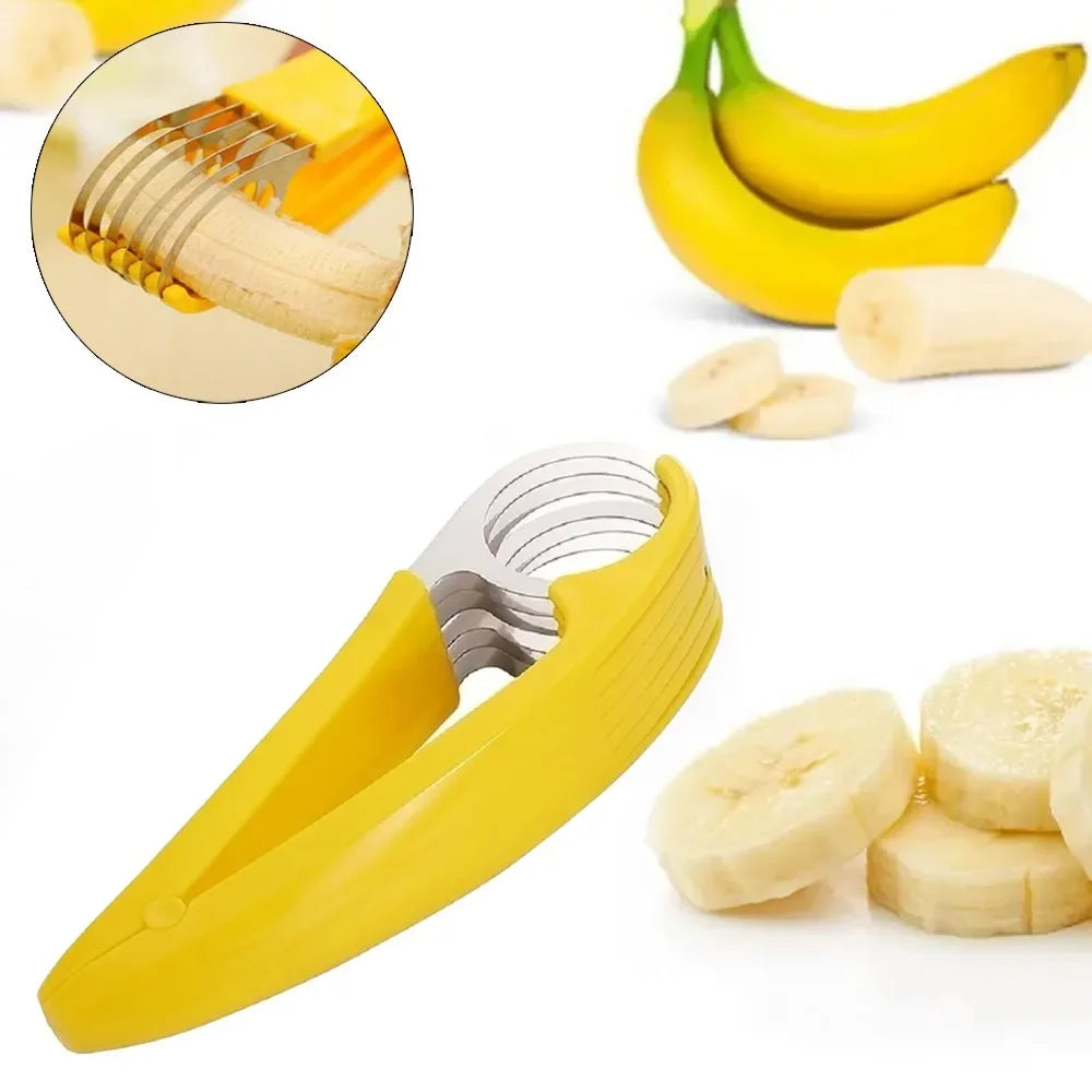 Quick & Safe Banana Slicer Tool (Uniform Slices for Meals & Desserts)