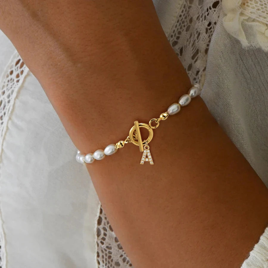 Elegant Pave Zircon Initial Bracelet (Personalized & Sparkly Statement)