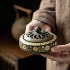 Ceramic Enamel Lotus Incense Burner