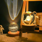 3D Luminous LED Crystal Ball (Galaxy & Solar System Design - Luxury Night Light)
