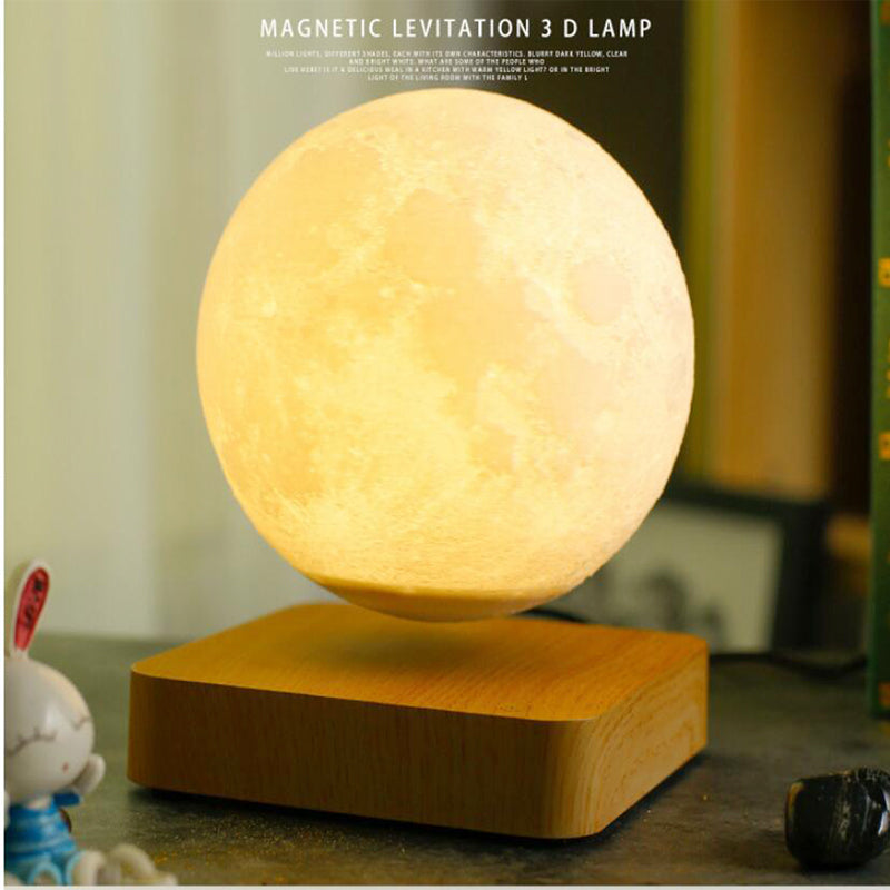 High-Tech Magnetic Levitating Moon Lamp (3D Floating & Rotating Ambiance Light)