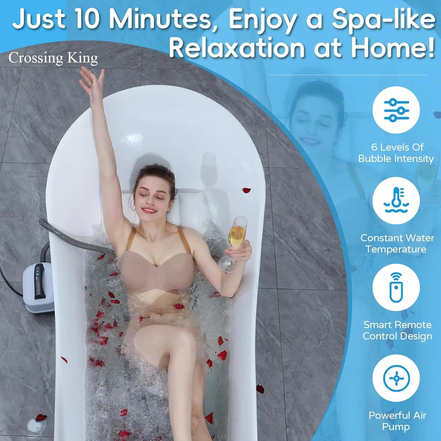 Electric Hydro-Massage Bath Mat (Instant Home Jacuzzi Experience)