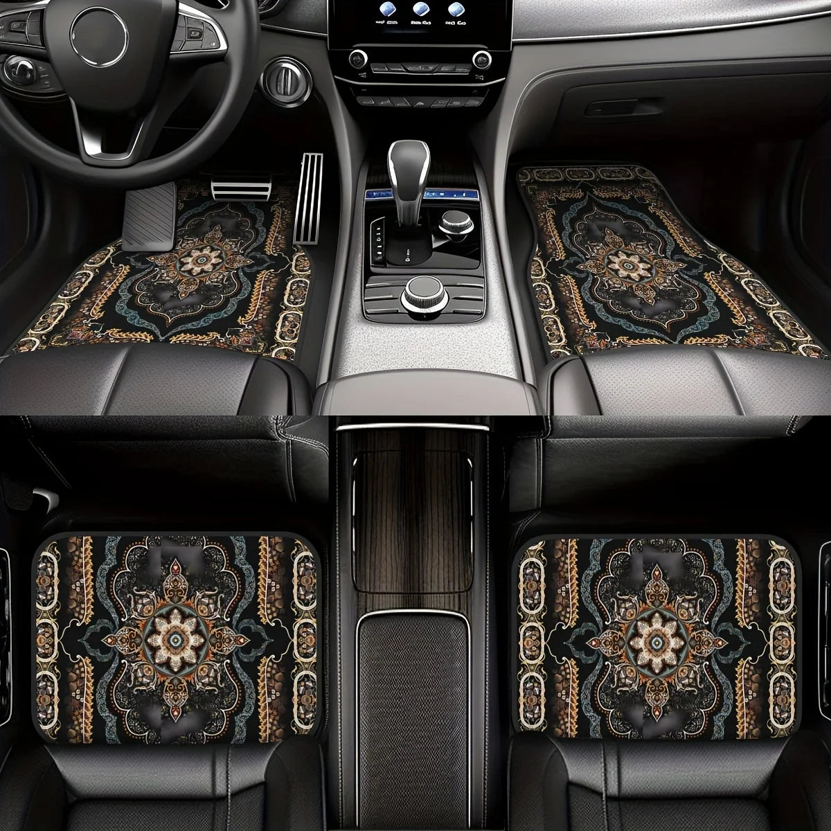 Luxury Persian Rug Design Car Mat Set (Ultimate Interior Elegance Upgrade)