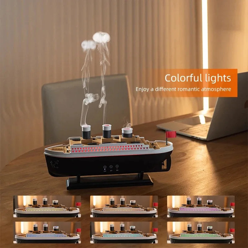 Novelty Titanic Ship Humidifier (Unique Fog Effect & Relaxing Night Light)