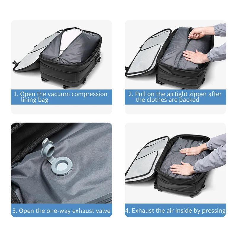 Compression Travel Backpack (Space-Saving Vacuum Bag for Maximizing Luggage Capacity)