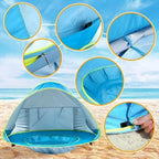Pop-Up Baby Beach Tent (UV 50+ Protection & Safe Play Pool)