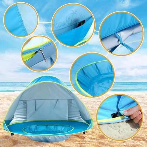 Pop-Up Baby Beach Tent (UV 50+ Protection & Safe Play Pool)
