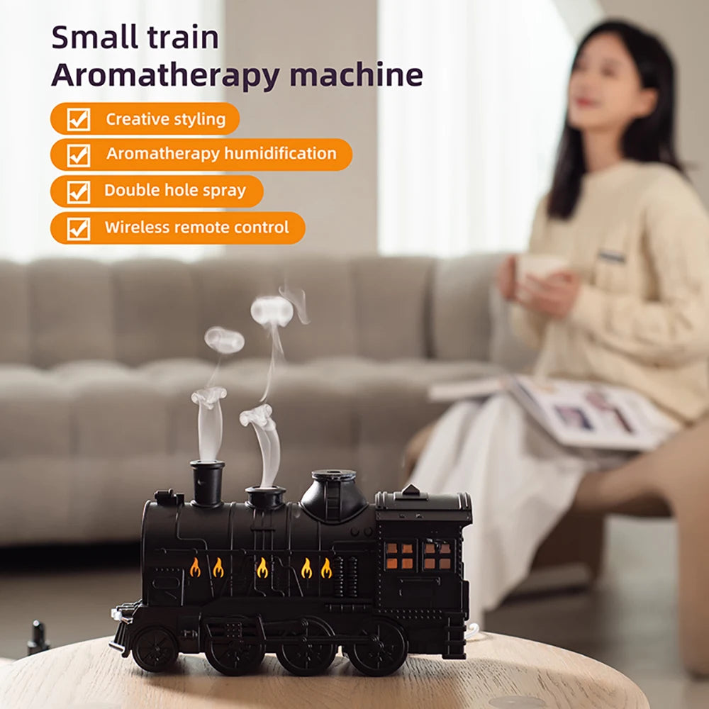 Innovative Vintage Steam Train Humidifier (Fog Effect & Relaxing Night Light)
