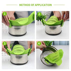 Universal Clip-On Silicone Strainer (Hands-Free Draining for Pots & Pans)