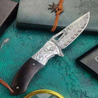 Premium Damascus Steel Folding Knife (Artisan Craftsmanship & Superior Durability)