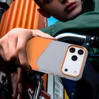 Premium Hybrid Leather Fabric Case for iPhone (Luxurious Texture & Slim Protection)