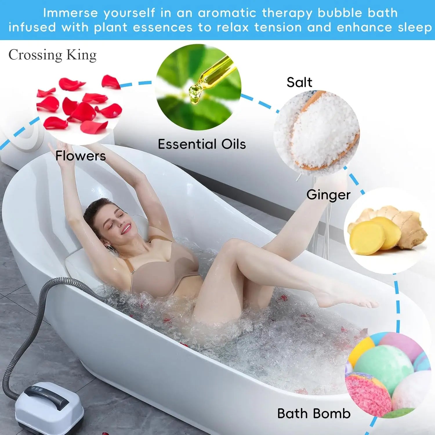 Electric Hydro-Massage Bath Mat (Instant Home Jacuzzi Experience)