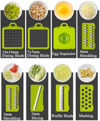 12-in-1 Multi-Function Vegetable Chopper & Slicer (All-in-One Dicer, Grater with Drain Basket)