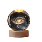 3D Luminous LED Crystal Ball (Galaxy & Solar System Design - Luxury Night Light)