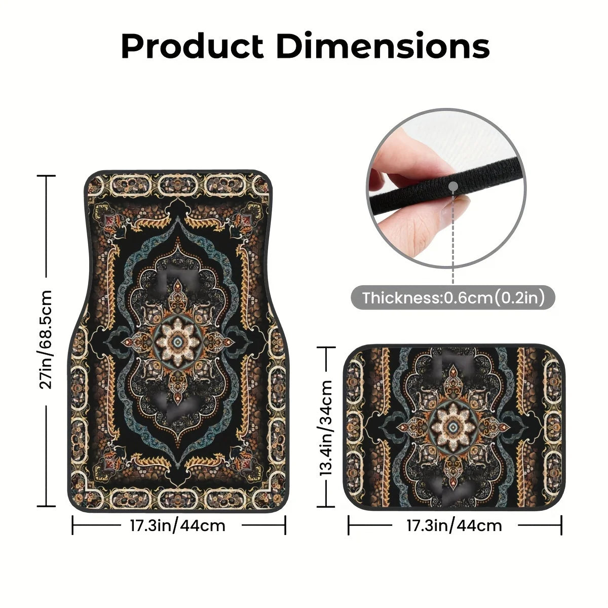 Luxury Persian Rug Design Car Mat Set (Ultimate Interior Elegance Upgrade)