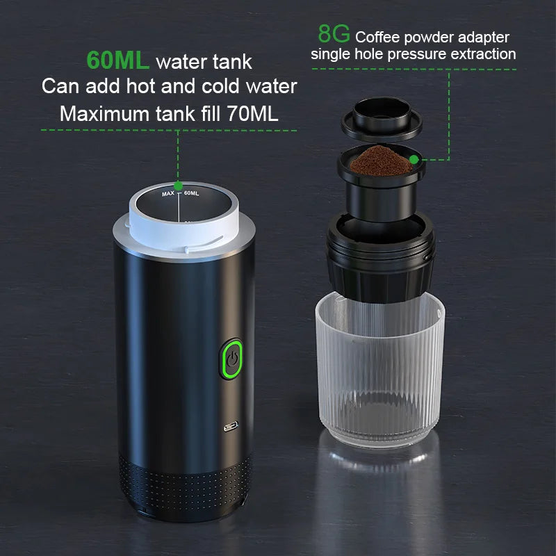 Ultra-Fast Portable Coffee Maker (On-the-Go Espresso & Fresh Brew)