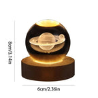 3D Luminous LED Crystal Ball (Galaxy & Solar System Design - Luxury Night Light)