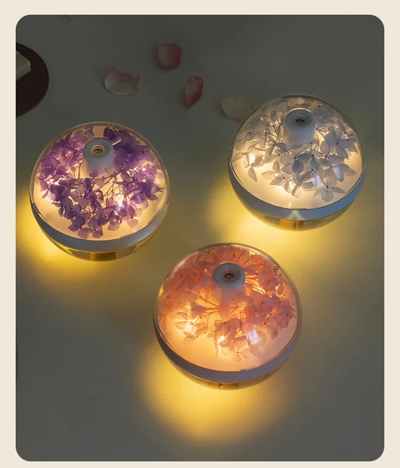 Mini USB Flower Design Humidifier (Quiet Desktop Air Quality & Night Light)