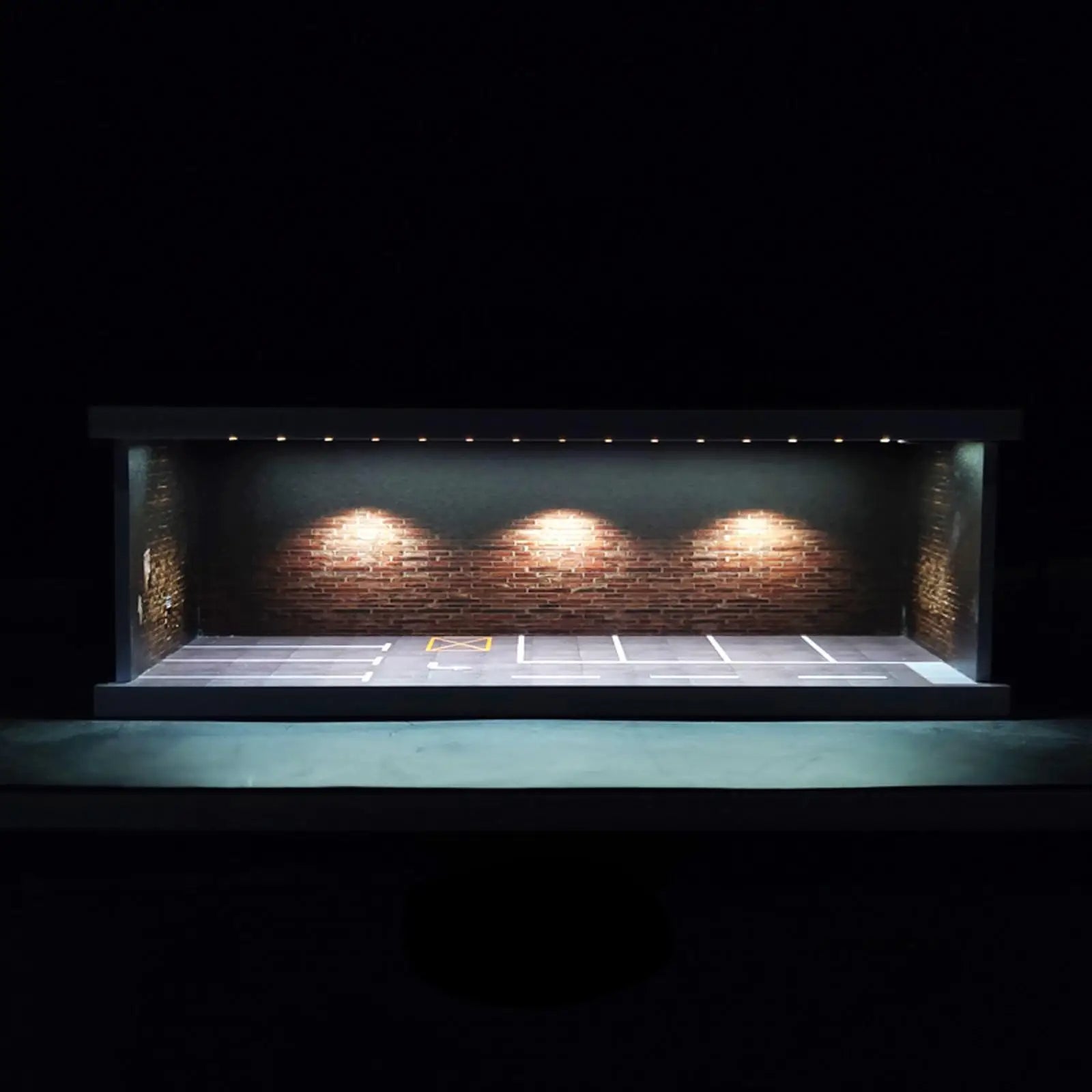 Professional Scale Model Car Display Cabinet (Garage Theme & Collector Protection)