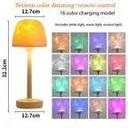 مصباح طاولة على شكل فطر مع إسقاط تموجات الماء