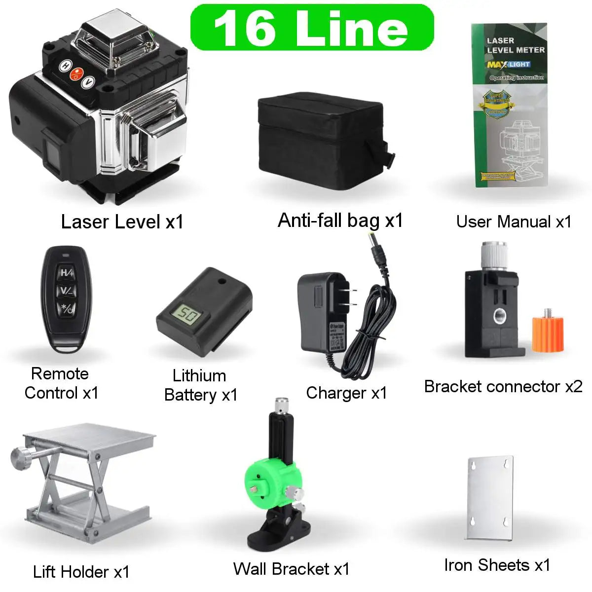 3D 360° Self-Leveling Laser Level (High-Precision Green Beam for Professional Use)