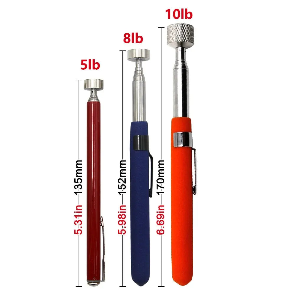 Magnetiئيبلابلابc Retractable Pickup Suction Iron Rod Portable Multifunctional Extractor Pen Clip Automotive Repair Tools