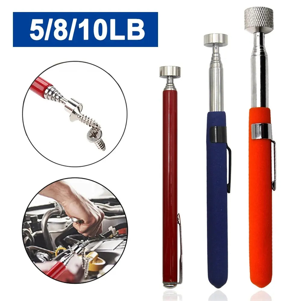 Magnetiئيبلابلابc Retractable Pickup Suction Iron Rod Portable Multifunctional Extractor Pen Clip Automotive Repair Tools
