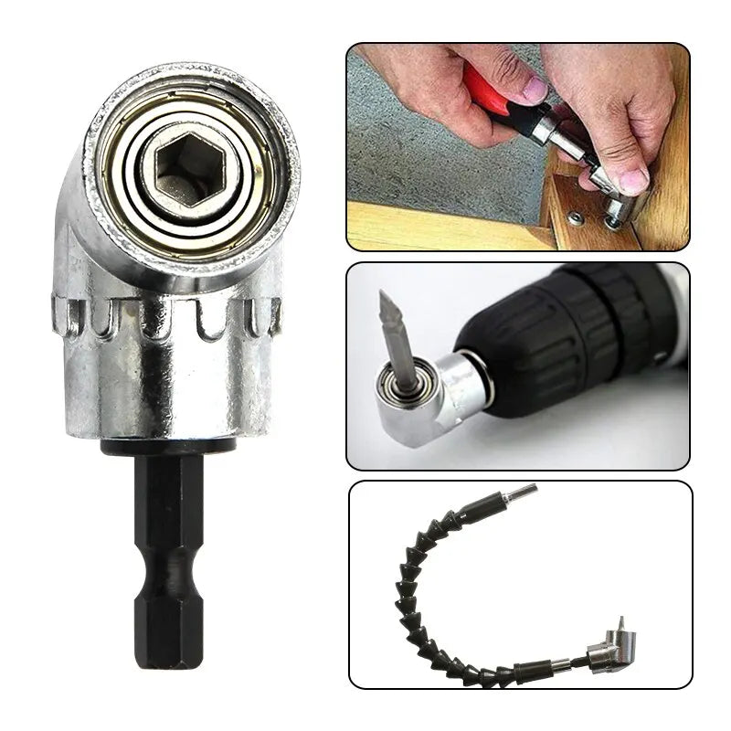 Electric Drill Corner Attachment 105 Degree 61mm Woodworking Screwdriver Head Tool for Precise Drilling