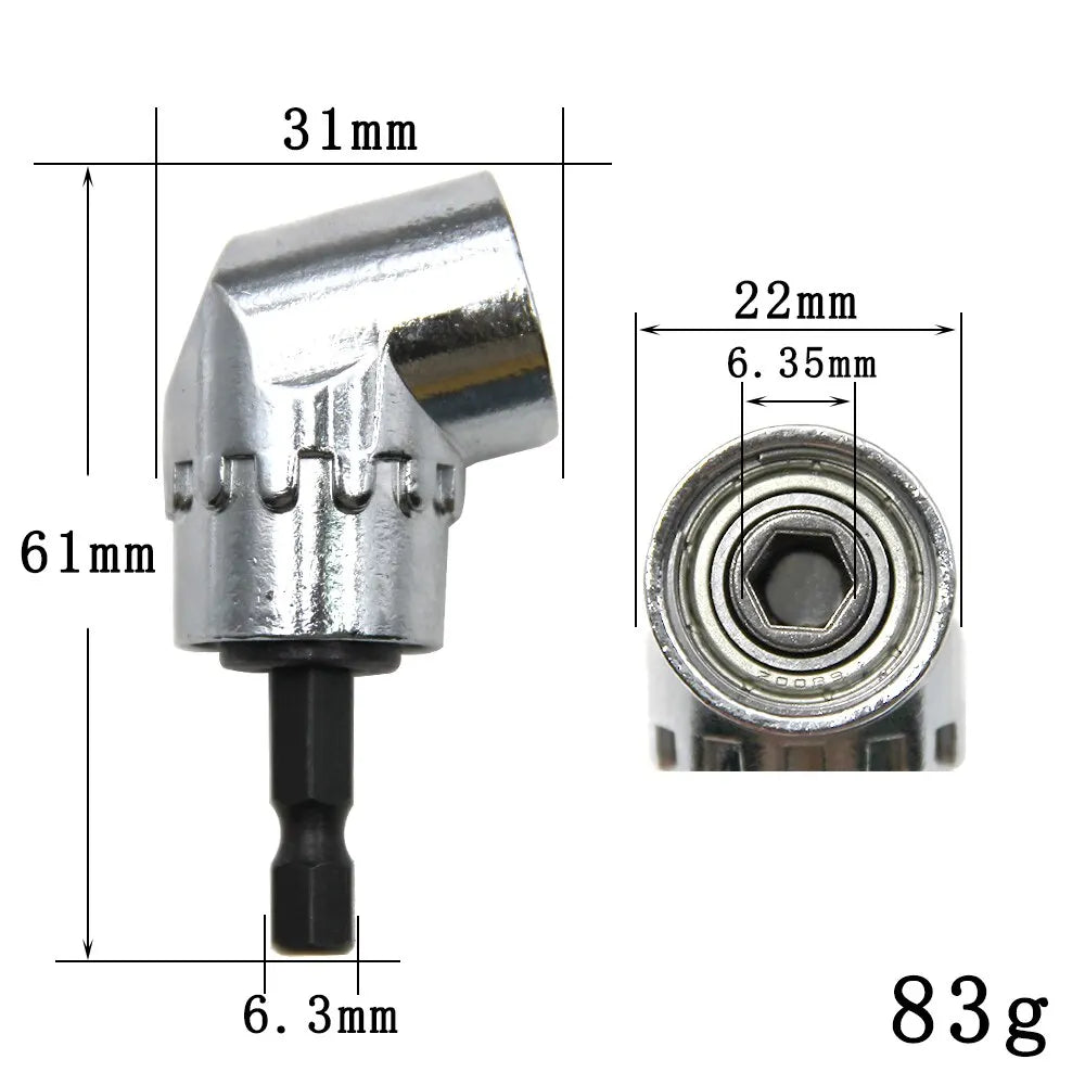 Electric Drill Corner Attachment 105 Degree 61mm Woodworking Screwdriver Head Tool for Precise Drilling
